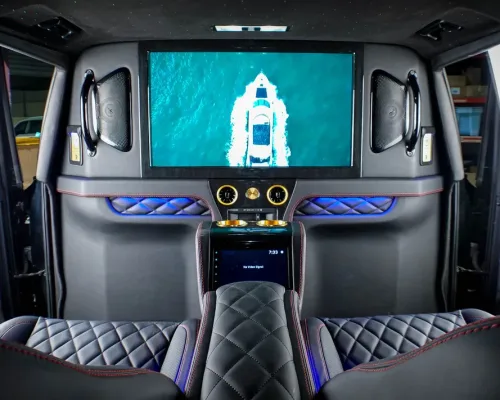 Interior of a Customized Luxury VIP Toyota Land Cruiser for a President built in Dubai